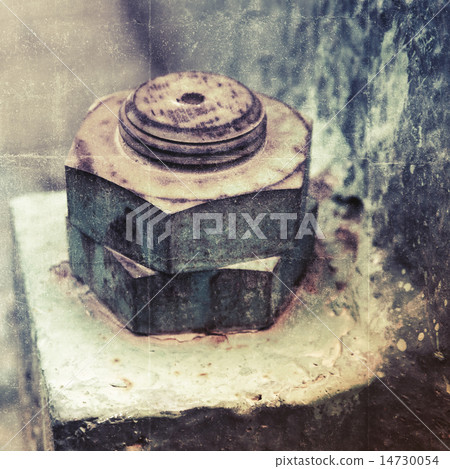 Closeup photo of old rusted nuts and bolt 14730054