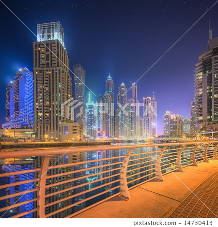 The beauty panorama of Dubai marina. UAE 14730413