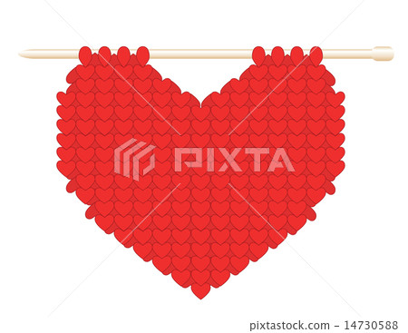 knitted heart on a gold spoke 14730588