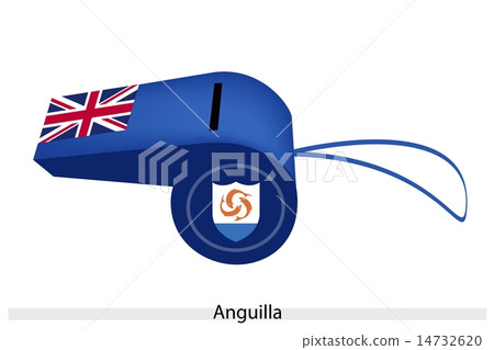 A Beautiful Blue Whistle Of Anguilla Flag Stock Illustration