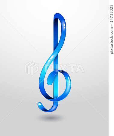 Glass blue treble clef Glass blue treble clef 14733322