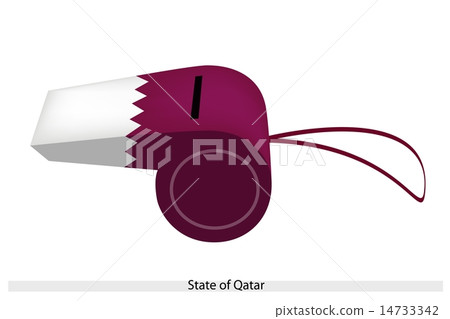 White and Red Whistle of State of Qatar 14733342