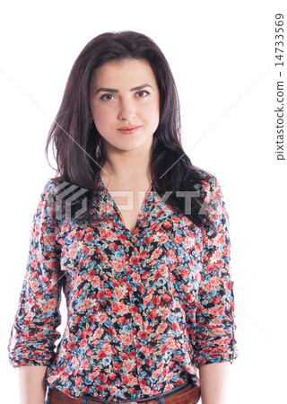 Portrait of a beautiful girl on a white background. Portrait of a beautiful girl on a white background. 14733569