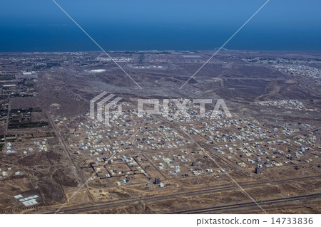 muscat arabic town aerial view landcape 14733836