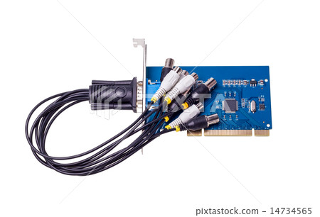 Computer video capture card isolated on white 14734565