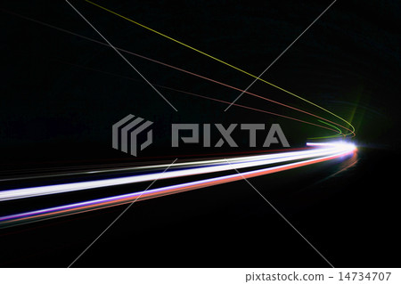 Light tralight trails in tunnel Light tralight trails in tunnel 14734707