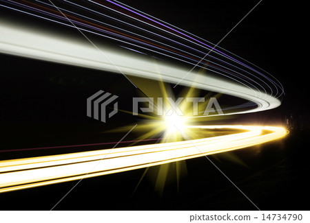 Light tralight trails in tunnel Light tralight trails in tunnel 14734790