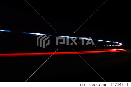 Light tralight trails in tunnel 14734793