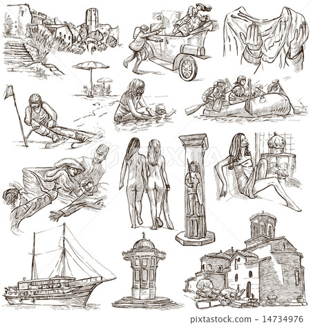 YUGOSLAVIA - An hand drawn pack on white 14734976