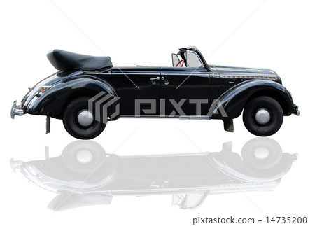 retro car for the wedding on a white background 14735200