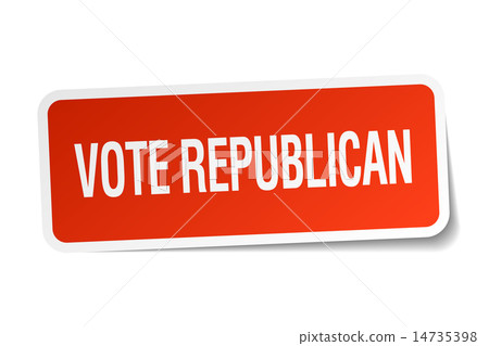 vote republican red square sticker 14735398