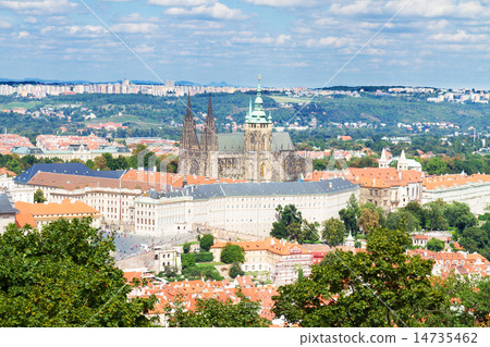 cityscape of Prague with Vitus cathedral cityscape of Prague with Vitus cathedral 14735462