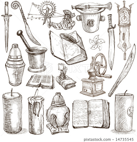 Objects - Hand drawings on white 14735545