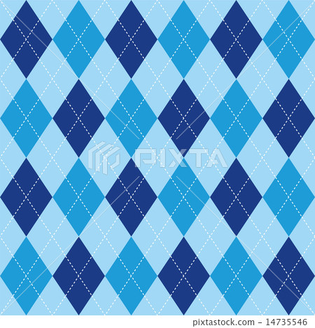 Argyle pattern blue rhombus seamless texture 14735546