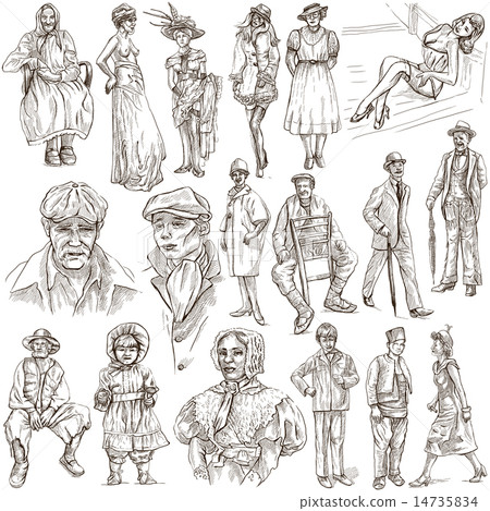 fashion between the years 1870-1970, drawings fashion between the years 1870-1970, drawings 14735834