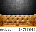 Segment Leather Sofa Upholstery With Copyspace 14735943