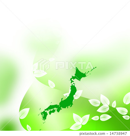 Fresh green and Japan map 14738947