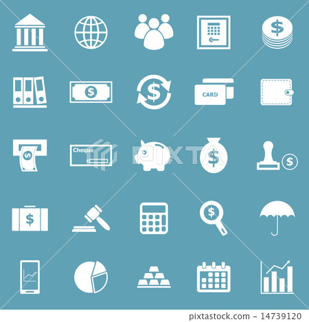 Banking icons on blue background 14739120