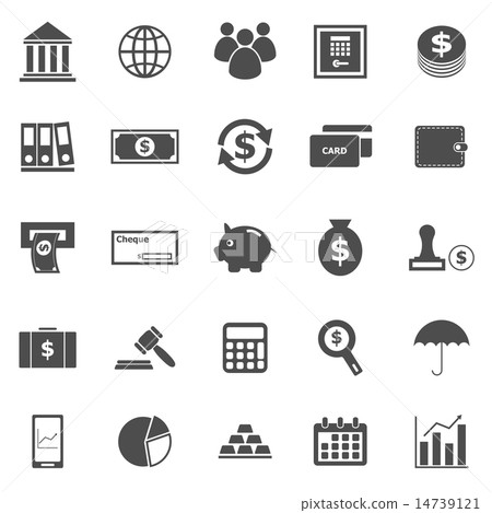 Banking icons on white background Banking icons on white background 14739121