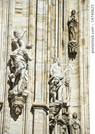 Milan 2005 Expo capital Cathedral statue detail 14740625