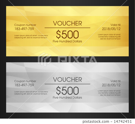 Gold and silver voucher template 14742451