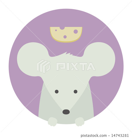 Animal set. Portrait in flat graphics - Mouse 14743281