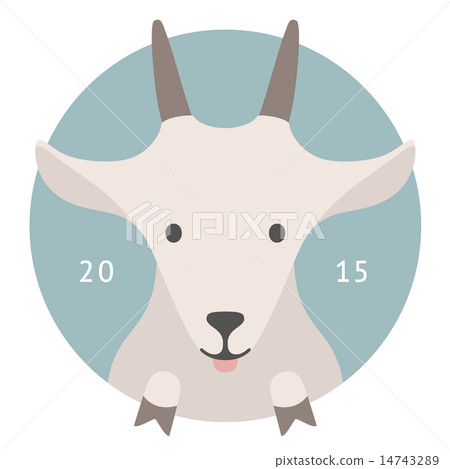 Animal set. Portrait in flat graphics - Goat 14743289