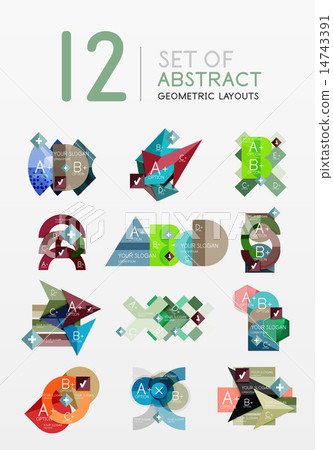 Set of vector abstract geometric layout Set of vector abstract geometric layout 14743391
