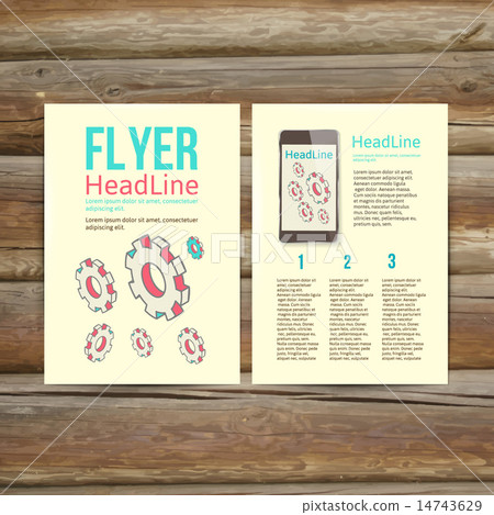 Brochure Flyer design template with gears 14743629