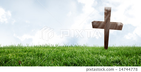 Cross against sky 14744778