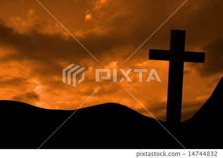Composite image of wooden cross 14744832