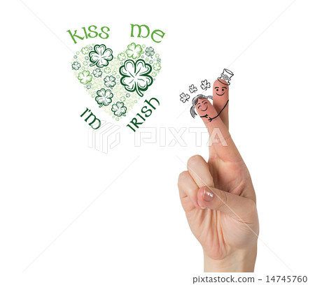 Composite image of patricks day fingers Composite image of patricks day fingers 14745760