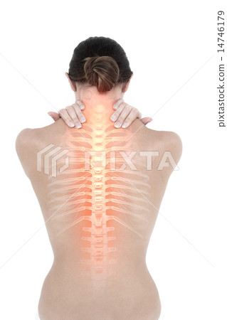 Highlighted back pain of woman 14746179