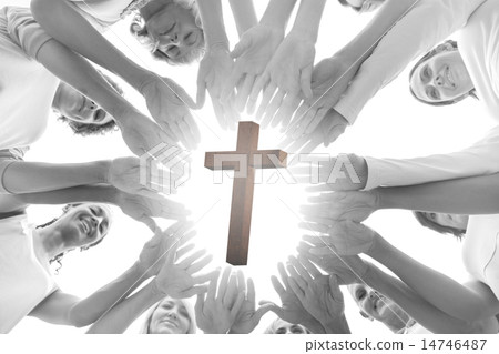 Composite image of happy women in circle wearing pink for breast Composite image of happy women in circle wearing pink for breast 14746487