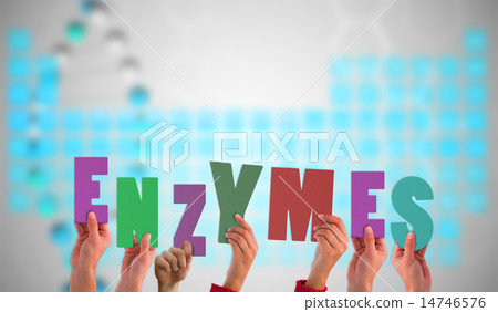 Composite image of hands holding up enzymes 14746576