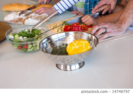 Happy family preparing vegetables together 14746797