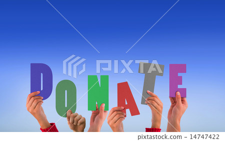 Composite image of hands holding up 14747422