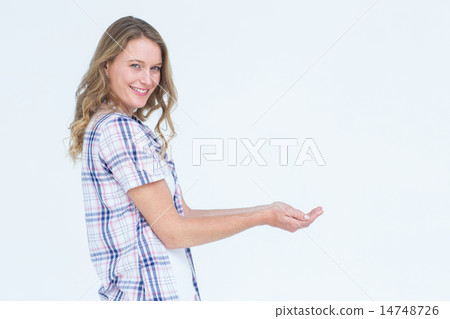 Pretty hipster presenting her hands 14748726