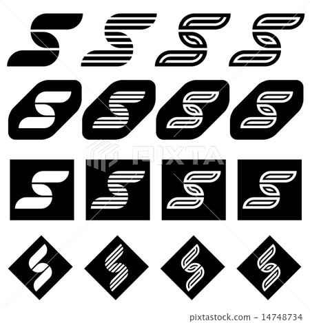 ornate letter S black symbols ornate letter S black symbols 14748734