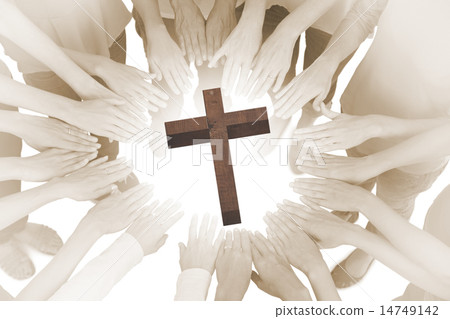 Composite image of hands joined in circle wearing pink for breas Composite image of hands joined in circle wearing pink for breas 14749142