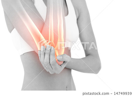 Highlighted elbow pain of woman 14749939