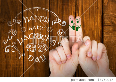 Composite image of patricks day fingers Composite image of patricks day fingers 14750042