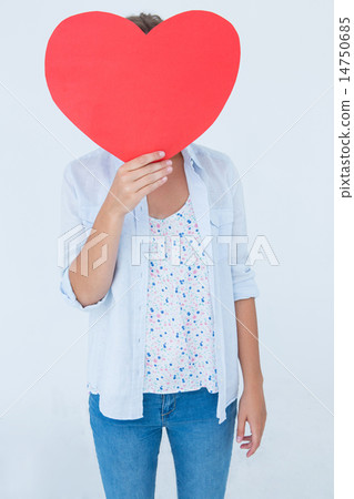 Woman holding heart card Woman holding heart card 14750685