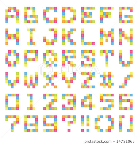 Dot picture font (colorful) 14751063