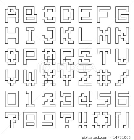 Dot picture font (white) Dot picture font (white) 14751065