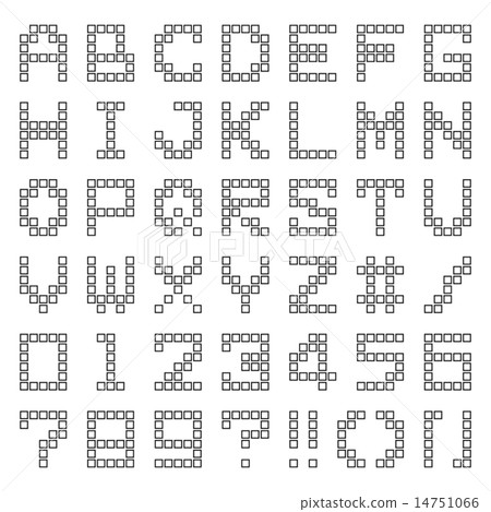 Dot picture font (white tile) 14751066