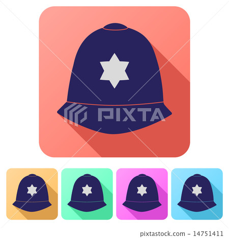 Set Flat icons of helmet metropolitan British police 14751411