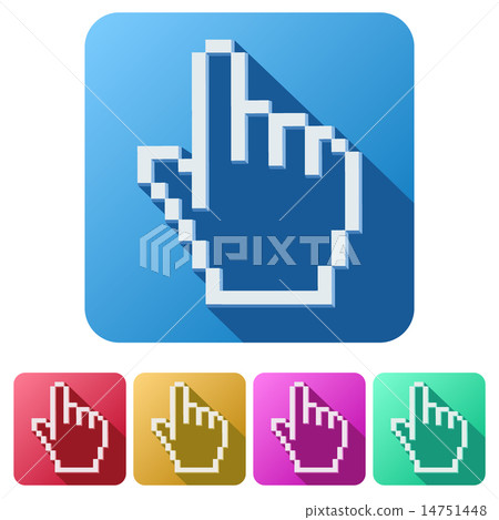 Pixel cursor flat icon click mouse hand Pixel cursor flat icon click mouse hand 14751448