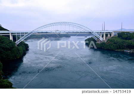 New Saikai Bridge and whirlpool tide 14753419