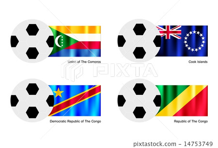Soccer with Comoros,Cook Islands Congo Flag 14753749
